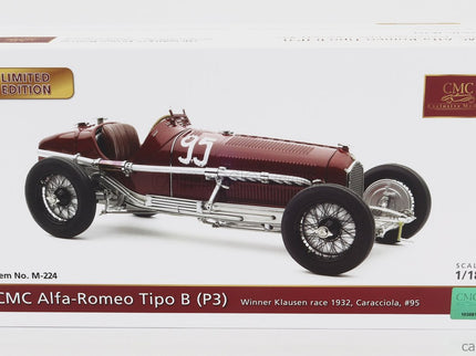ALFA ROMEO F1 P3 N°95 Víťaz Klausenrennen GP 1932 Rudolf Caracciola 1:18 CMC červená