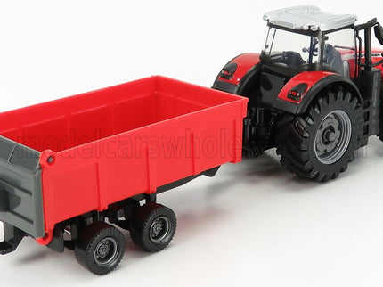 MASSEY FERGUSON | 8740S TRACTOR WITH TIPPING TRAILER | RED
