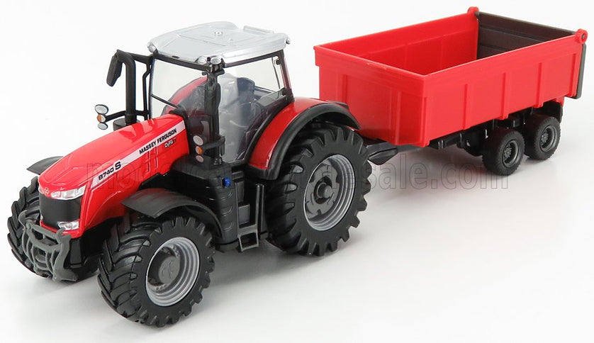 MASSEY FERGUSON | 8740S TRACTOR WITH TIPPING TRAILER | RED