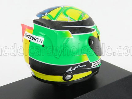 SCHUBERTH HELMET | F1  CASCO HELMET MILD SEVEN BENETTON B194 FORD N 5 DEMONSTRATION RUN BELGIUM SPA GP 2017 MICK SCHUMACHER | YELLOW GREEN RED BLACK