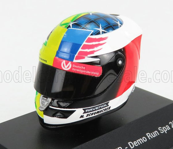 SCHUBERTH HELMET | F1  CASCO HELMET MILD SEVEN BENETTON B194 FORD N 5 DEMONSTRATION RUN BELGIUM SPA GP 2017 MICK SCHUMACHER | YELLOW GREEN RED BLACK