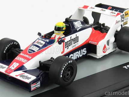 Toleman F1 TG183B N°19 Brazilian GP 1984 Ayrton Senna 1:43 Edicola biela červená čierna