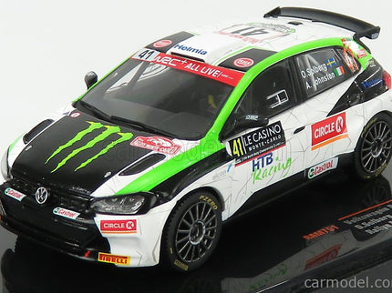 Volkswagen Polo Gti R5 N°41 Rally Montecarlo 2020 O.Solberg - A.Johnston 1:43 IXO Models biela čierna zelená
