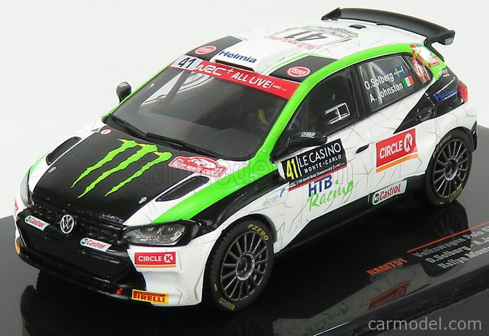 Volkswagen Polo Gti R5 N°41 Rally Montecarlo 2020 O.Solberg - A.Johnston 1:43 IXO Models biela čierna zelená