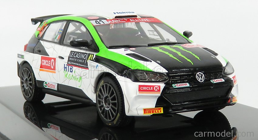 Volkswagen Polo Gti R5 N°41 Rally Montecarlo 2020 O.Solberg - A.Johnston 1:43 IXO Models biela čierna zelená