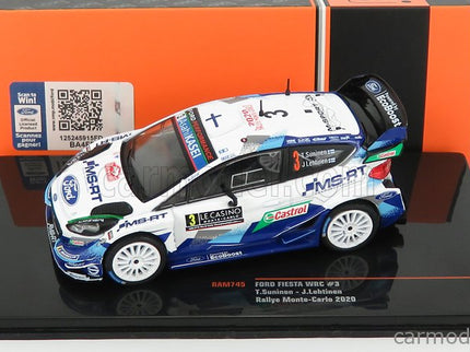 Ford Fiesta WRC Team M-Sport Ford Wrt N°3 8. Miesto Rally Montecarlo 2020 T.Suninen - J.Lehtinen 1:43 IXO Models 2 Tone modrá biela