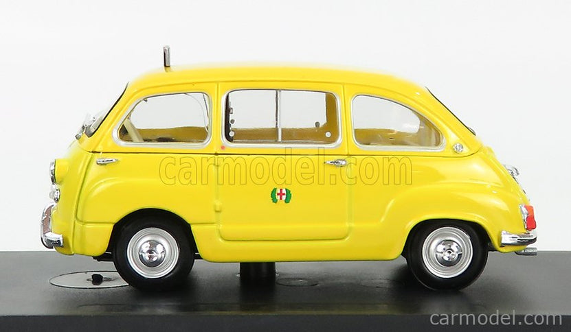 Fiat 600D Multipla Taxi Milano 1970 1:43 Brumm žltá