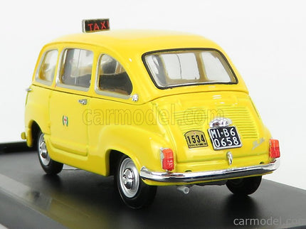 Fiat 600D Multipla Taxi Milano 1970 1:43 Brumm žltá