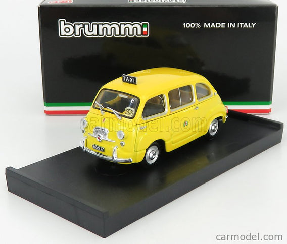 Fiat 600D Multipla Taxi Milano 1970 1:43 Brumm žltá