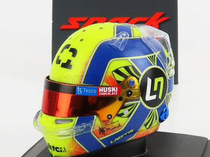 Bell Helmet F1 Helma MCL35 Renault Team Mclaren N°4 Sezóna 2021 Lando Norris 1:5 Spark Model žltá čierna