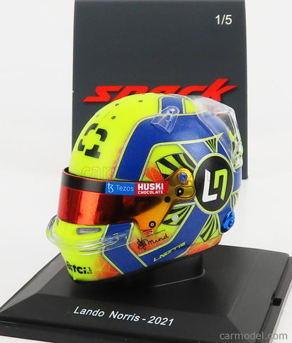 Bell Helmet F1 Helma MCL35 Renault Team Mclaren N°4 Sezóna 2021 Lando Norris 1:5 Spark Model žltá čierna