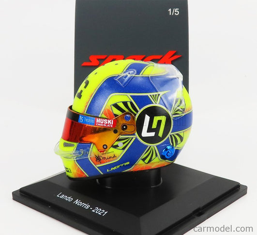Bell Helmet F1 Helma MCL35 Renault Team Mclaren N°4 Sezóna 2021 Lando Norris 1:5 Spark Model žltá čierna