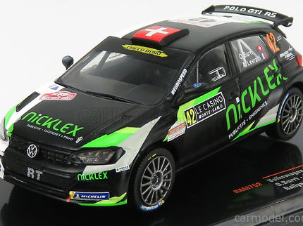 Volkswagen Polo Gti R5 Team N°42 Rally Montecarlo 2020 O.Burri - A.Levratti 1:43 IXO Models matná čierna zelená biela
