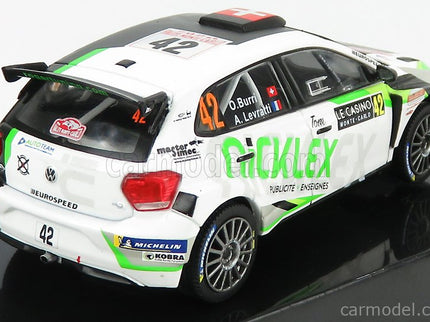Volkswagen Polo Gti R5 Team N°42 Rally Montecarlo 2020 O.Burri - A.Levratti 1:43 IXO Models matná čierna zelená biela