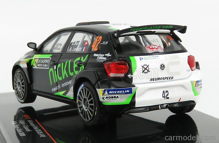 Volkswagen Polo Gti R5 Team N°42 Rally Montecarlo 2020 O.Burri - A.Levratti 1:43 IXO Models matná čierna zelená biela