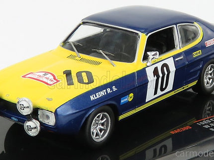 Ford Capri 2600 RS N°10 Rally Rajd Polski 1972 W.Rohrl 1:43 IXO Models modrá žltá