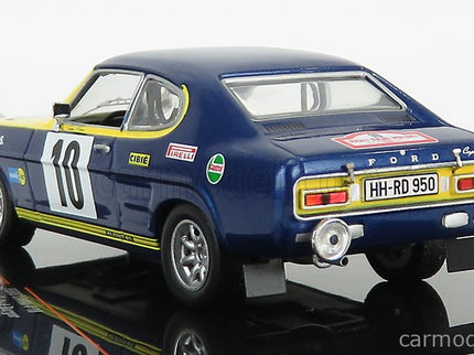 Ford Capri 2600 RS N°10 Rally Rajd Polski 1972 W.Rohrl 1:43 IXO Models modrá žltá
