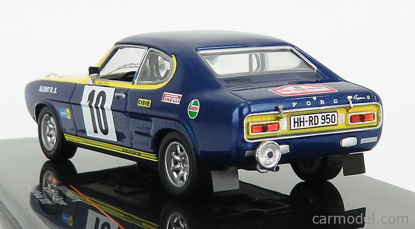 Ford Capri 2600 RS N°10 Rally Rajd Polski 1972 W.Rohrl 1:43 IXO Models modrá žltá