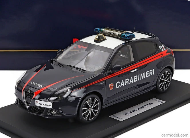 ALFA ROMEO Giulietta Veloce Carabinieri 2018 1:18 BBR Models modrá červená