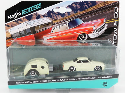 VOLKSWAGEN | KARMANN GHIA COUPE 1960 WITH TRAVEL TRAILER | CREAM