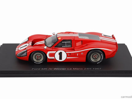 Ford GT40 Mkiv 7.0L V8 Team Shelby American Inc. N°1 Víťaz 24h Le Mans 1967 Anthony Joseph Foyt - D.Gurney 1:43 Spark Model červená biela