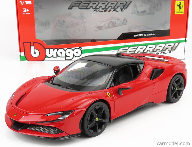 Ferrari SF90 Stradale Hybrid 1000hp 2019 1:18 Bburago červená čierna