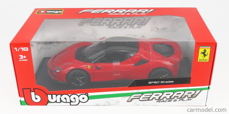 Ferrari SF90 Stradale Hybrid 1000hp 2019 1:18 Bburago červená čierna
