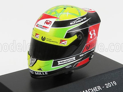 SCHUBERTH HELMET | F2 KEYRING HELMET DALLARA TEAM PREMA RACING N 9 SEASON MICK SCHUMACHER 2019 | YELLOW GREEN RED BLACK