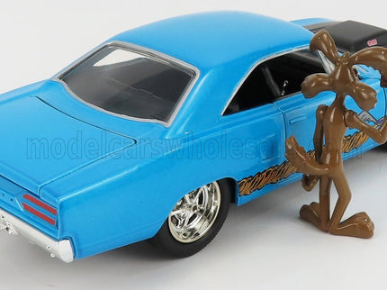 PLYMOUTH | ROAD RUNNER COUPE 1970 WITH WILE E. COYOTE FIGURE - LOONEY TUNES | BLUE