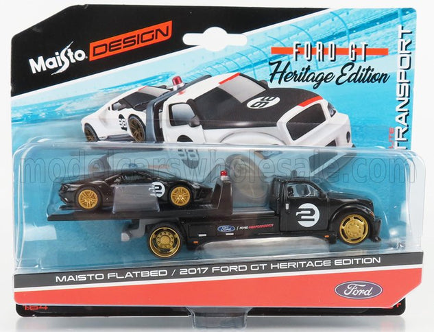 FORD USA | RAMP TRUCK WRECKER WITH FORD GT N 2 HERITAGE EDITION 2017 | BLACK