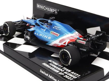 ALPINE | F1  A521 RENAULT E-TECH 20B TEAM ALPINE N 14 4th HUNGARY GP 2021 FERNANDO ALONSO | BLUE MET RED WHITE
