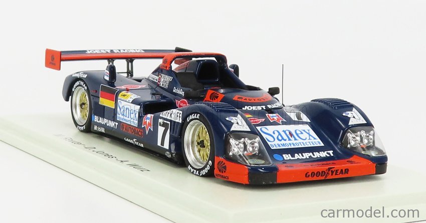 Porsche 935 3.0L Turbo WSC-95 Team Joest Racing N°7 Víťaz 24h Le Mans 1996 Alexander Wurz - Davy Jones - Manuel Reuter 1:43 Spark Model modrá oranžová