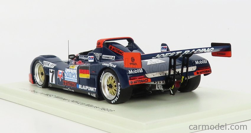 Porsche 935 3.0L Turbo WSC-95 Team Joest Racing N°7 Víťaz 24h Le Mans 1996 Alexander Wurz - Davy Jones - Manuel Reuter 1:43 Spark Model modrá oranžová