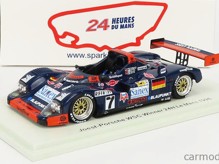Porsche 935 3.0L Turbo WSC-95 Team Joest Racing N°7 Víťaz 24h Le Mans 1996 Alexander Wurz - Davy Jones - Manuel Reuter 1:43 Spark Model modrá oranžová
