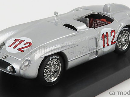 Mercedes Benz 300 Slr Roadster N°112 Targa Florio 1955 Jan Manuel Fangio 1:43 Brumm strieborná