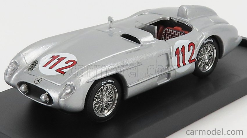 Mercedes Benz 300 Slr Roadster N°112 Targa Florio 1955 Jan Manuel Fangio 1:43 Brumm strieborná