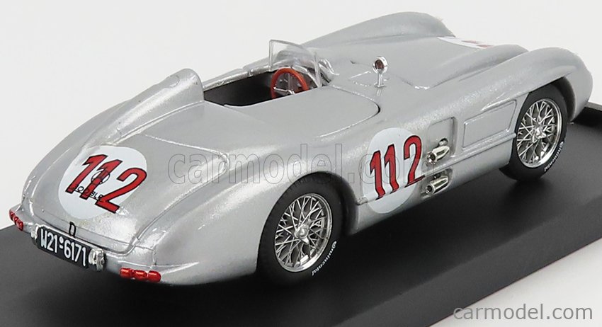 Mercedes Benz 300 Slr Roadster N°112 Targa Florio 1955 Jan Manuel Fangio 1:43 Brumm strieborná