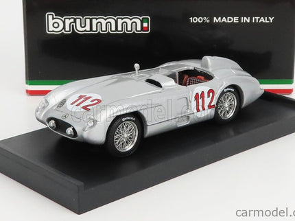 Mercedes Benz 300 Slr Roadster N°112 Targa Florio 1955 Jan Manuel Fangio 1:43 Brumm strieborná