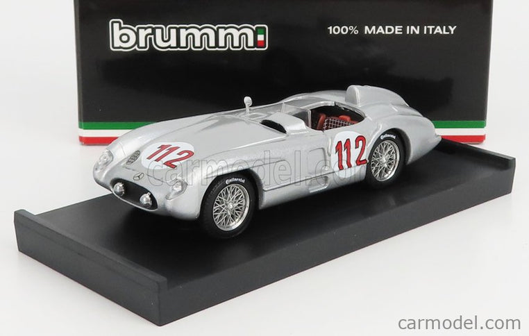 Mercedes Benz 300 Slr Roadster N°112 Targa Florio 1955 Jan Manuel Fangio 1:43 Brumm strieborná