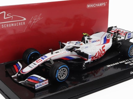 HAAS | F1  VF-21 065/6 TEAM URALKALI N 47 BELGIUM GP 2021 MICK SCHUMACHER | WHITE BLUE RED