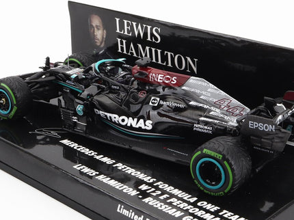 MERCEDES GP | F1  W12 MERCEDES M12 EQ POWER+ TEAM AMG PETRONAS MOTORSPORT FORMULA ONE N 44 WINNER SOTCHI RUSSIAN GP 2021 LEWIS HAMILTON - 100th VICTORY F1 WITH PIT BOARD | BLACK GREEN