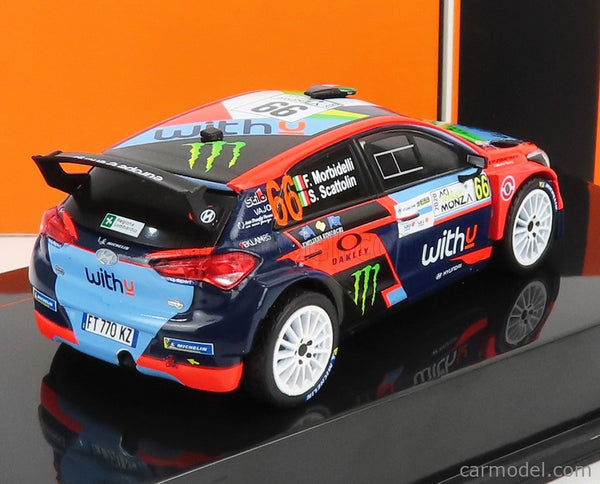 Hyundai i20 R5 Team Withyu N°66 Rally Aci Monza 2020 F.Morbidelli - S.Scattolin 1:43 IXO Models červená čierna modrá