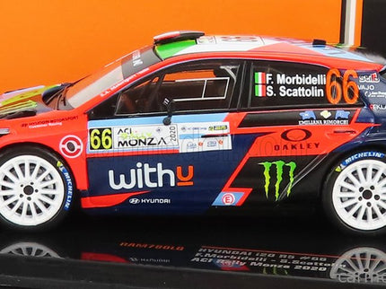 Hyundai i20 R5 Team Withyu N°66 Rally Aci Monza 2020 F.Morbidelli - S.Scattolin 1:43 IXO Models červená čierna modrá