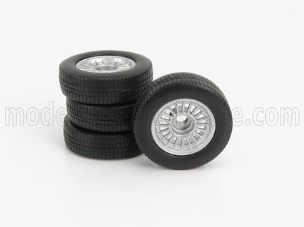 ACCESSORIES | SET 4X WHEELS AND TYRE FOR 3-SERIES 323i (E21) 1975  | BLACK SILVER