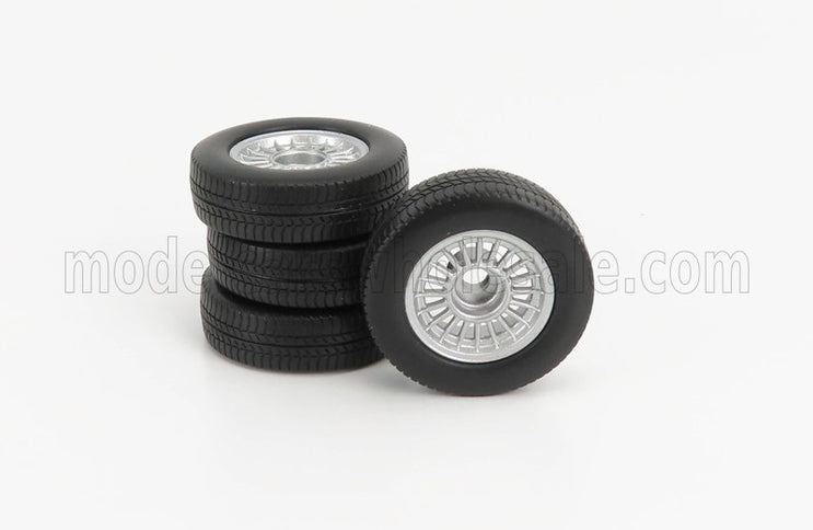 ACCESSORIES | SET 4X WHEELS AND TYRE FOR 3-SERIES 323i (E21) 1975  | BLACK SILVER