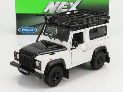 LAND ROVER | LAND DEFENDER 90 WITH ROOF RACK 1984 | WHITE BLACK