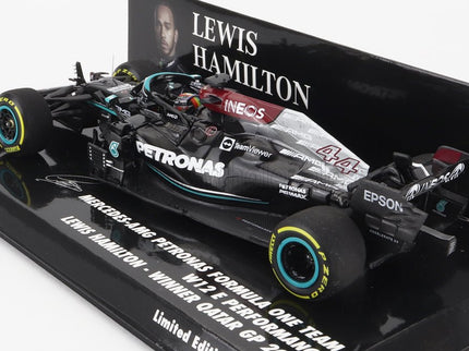 MERCEDES GP | F1  W12 MERCEDES M12 EQ POWER+ TEAM AMG PETRONAS MOTORSPORT FORMULA ONE N 44 WINNER QATAR GP 2021 LEWIS HAMILTON | BLACK GREEN