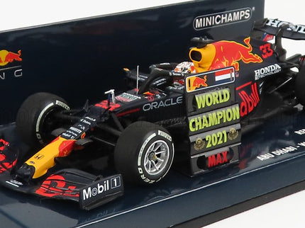 RED BULL | F1  RB16B HONDA RA620H TEAM RED BULL RACING N 33 WINNER ABU DHABI GP WORLD CHAMPION WITH PIT BOARD 2021 MAX VERSTAPPEN | MATT BLUE YELLOW RED