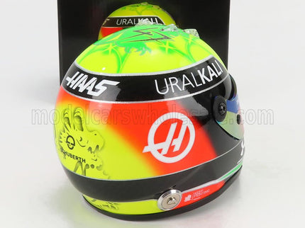 SCHUBERTH HELMET | F1 CASCO HELMET VF-21 TEAM URALKALI N 47 SEASON 2021 MICK SCHUMACHER | GREEN RED BLACK YELLOW