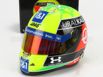 SCHUBERTH HELMET | F1 CASCO HELMET VF-21 TEAM URALKALI N 47 SEASON 2021 MICK SCHUMACHER | GREEN RED BLACK YELLOW